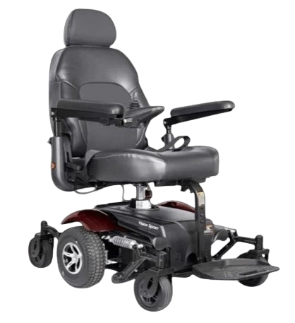 Front View Of The Merits Vision Sport Power Chair In Red Color