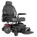 Front View Of The Merits Vision Super Heavy Duty Power Chair In Red Color