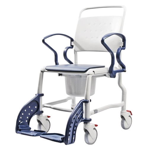 Front View Of The Rebotec Bonn Shower Commode Chair Left Side