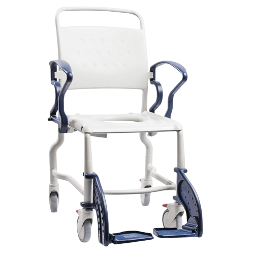 Front View Of The Rebotec Bonn Shower Commode Chair Shown Without The Seat Covering