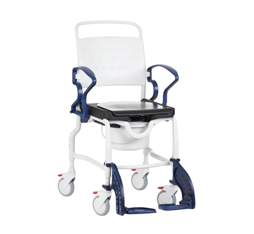 Front View Of The Rebotec Frankfurt Height Adjustable Shower Commode Chair