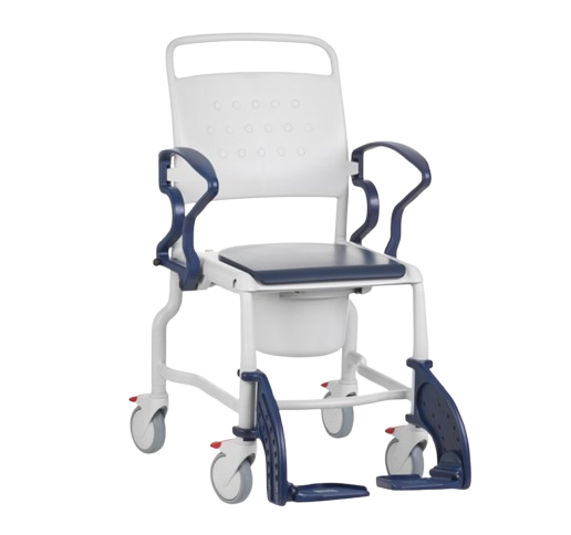 Front View Of The Rebotec Hamburg Height Adjustable Shower Commode Chair