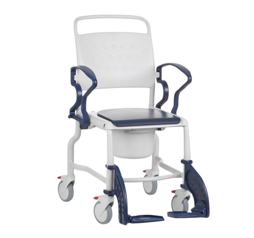 Front View Of The Rebotec Hamburg Height Adjustable Shower Commode Chair