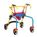 Front View Of The Rebotec Pluto Posterior Child Rollator With Gait Training Accessory