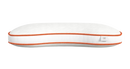 Front View Of The Rize Home Cloud Pillow Shown In White With Orange Trim 