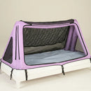 Front View Of The Safe Place Bedding Model 100 Safe Place Travel Bed Shown In The Pink Color