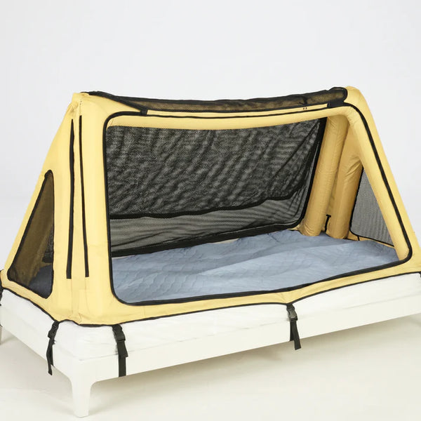Front View Of The Safe Place Bedding Model 100 Safe Place Travel Bed Shown In The Yellow Color