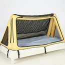 Front View Of The Safe Place Bedding Model 100 Safe Place Travel Bed Shown In The Yellow Color