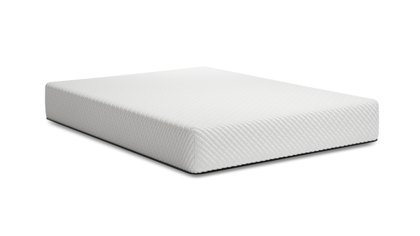 Front Left Side View Of The Skyward Medical Summit 10" Medium Firm Memory Foam Mattress