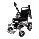 Front View Of The ComfyGo IQ 7000 Electric Wheelchair Shown With Standard Cushion Color And Silver Frame Color