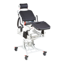 Front View Of The Rebotec Phoenix Height Adjustable Shower Commode Chair In The Raised Position