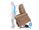 Illustration Of The Journey Perfect Lift Chair With Microlux Fabric With A Person Showing Spinal Alignment