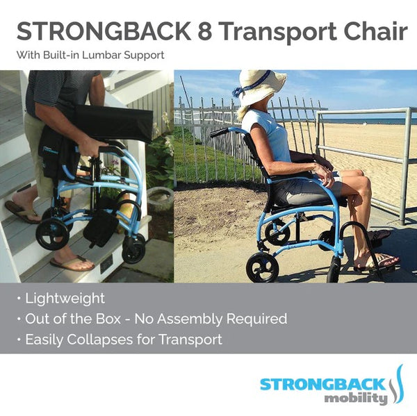 Images Of People At The Beach Highlighting The Lightweight Frame Of The Strongback Excursion 8 Lightweight Transport Chair