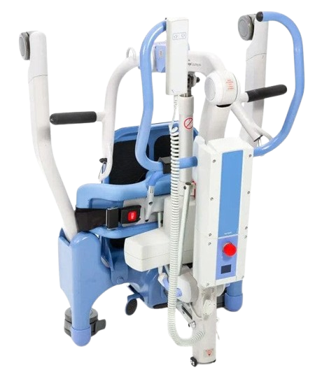Joerns Hoyer Journey® Sit To Stand Mobile Patient Lift Shown In The Folded Upright Position