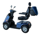 Left Side View Of The AFIKIM Afiscooter C4 Scooter Shown With Rear Lock Box In The Blue Color