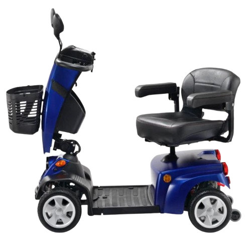 Left Side View Of The FreeRiderUSA FR1 City Mobility Scooter Shown With The Seat Slightly Turned