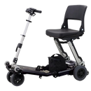 Left Side View Of The FreeRiderUSA Luggie Classic II Folding Mobility Scooter Shown In The Black Color