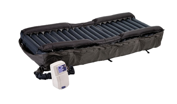Left Side View Of The Joerns DermaFloat LAL Low Air Loss Mattress System Shown With The Control Unit