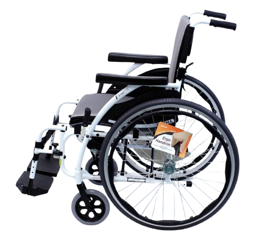 Left Side View Of The Karman S-Ergo 115 Wheelchair Shown With White Frame