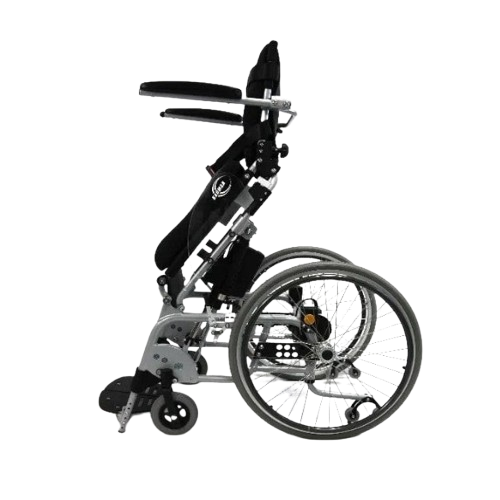 Left Side View Of The Karman XO-101 Standing Wheelchair Shown In The Standing Position