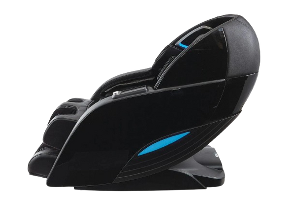 Left Side View Of The Kyota Yutaka M898 Massage Chair In The Upright Position Shown In The Black Color
