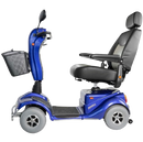 Left Side View Of The Merits Pioneer 4 Mobility Scooter Shown In Blue Color