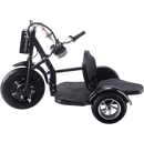 Left Side View Of The MotoTec Electric Trike 48v 1000w Lithium Shown In The Folded Position