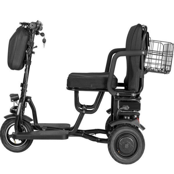 Left Side View Of The MotoTec Folding Mobility Electric Trike 48v 700w Dual Motor Lithium