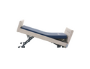 Left Side View Of The Nitrocare Miranda Hi Low Adjustable Bed Shown In The Trendelenburg Position With The Head Portion Of The Frame Slightly Raised