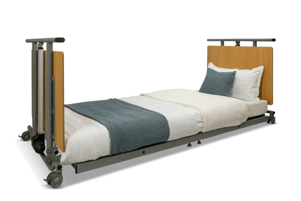Left Side View Of The Prius Descend Ultra-Low Adjustable Floor Bed Shown In The Flat Position