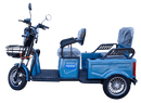Left Side View Of The Pushpak Motors- Pushpak 3000 Two-Person Electric Scooter Shown In Blue Color