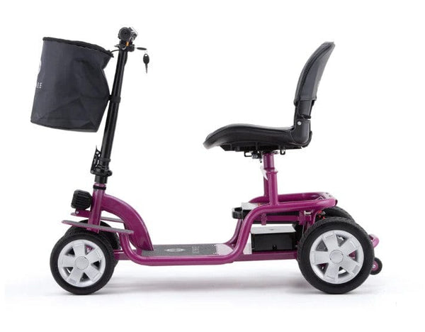 Left Side View Of The Reyhee EXO Electric Mobility Scooter Shown With The Purple Color Frame
