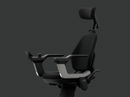 Left Side View Of The STRUTT ev1 Smart Electric Mobility Vehicle Optional Extended Backrest Accessory Shown Attached To The STRUTT ev1
