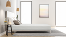 Left Side View Of The Skyward Medical Mira 8" Firm Memory Foam Mattress On A Bedframe In An Indoor Bedroom Setting
