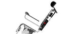 Left Side View Of The TR Equipment TR1000 Battery Operated Shower Chair Shown In The Tilted Position