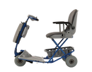 Left Side View Of The Tzora Feather Ultra Lightweight Mobility Scooter Shown In The Blue Color