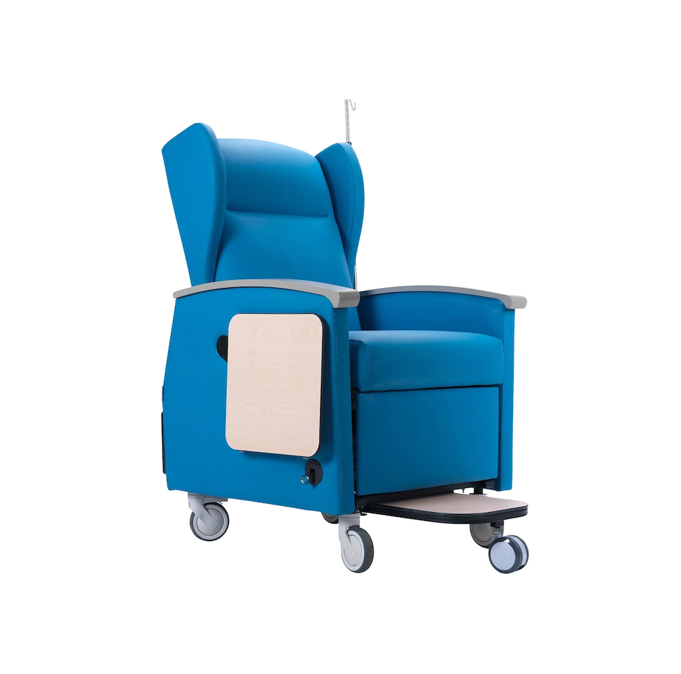 Low Right Side View Of The Nitrocare Aura 911 Chemotherapy Recliner Chair