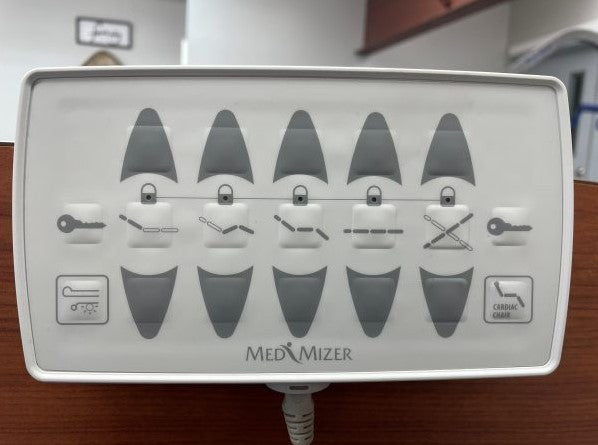 Med Mizer AllCare AC-N Ultra Low Adjustable Bed Removable Attendant Controls On Footboard