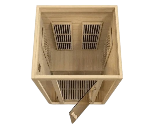 Overhead Centered Interior View Of The Maxxus Seattle 2-Person Low EMF FAR Infrared Indoor Sauna | MX-J206-01