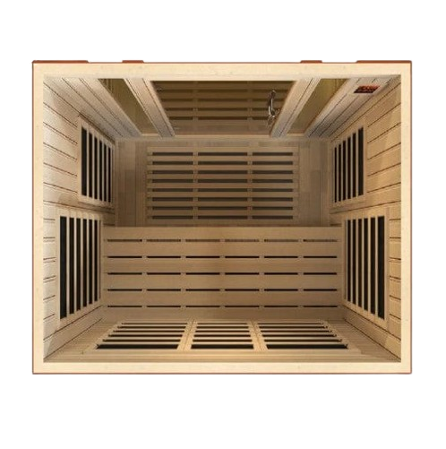 Overhead Interior View Of The Dynamic Bellagio 3-Person Low EMF FAR Infrared Indoor Sauna | DYN-6306-02