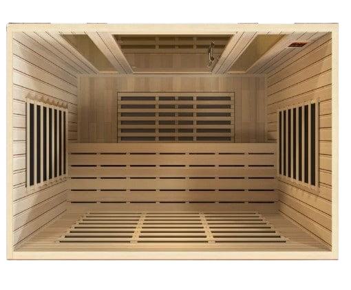 Overhead Interior View Of The Dynamic Bergamo 4-Person Low EMF FAR Infrared Indoor Sauna | DYN-6440-01
