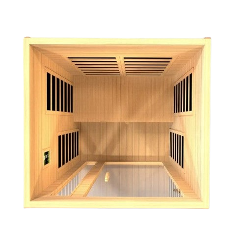 Overhead Interior View Of The Dynamic Cordoba 2-Person Low EMF FAR Infrared Indoor Sauna | DYN-6203-01