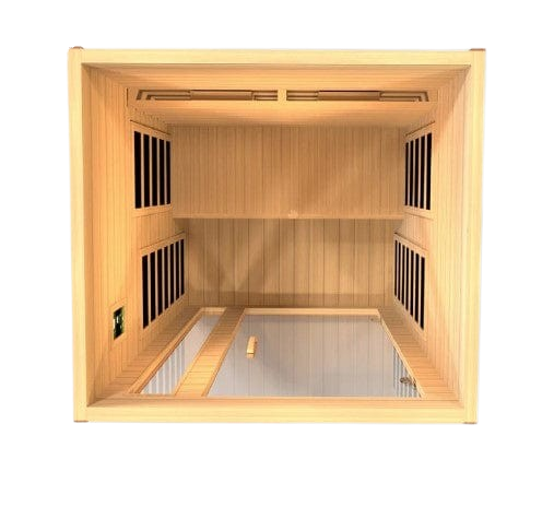Overhead Interior View Of The Dynamic Cordoba 2-Person Near Zero EMF Full Spectrum Infrared Indoor Sauna | DYN-6203-02 FS