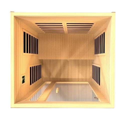 Overhead Interior View Of The Dynamic Cordoba Elite 2-Person Ultra Low EMF FAR Infrared Indoor Sauna | DYN-6203-01 Elite