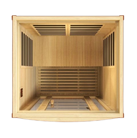 Overhead Interior View Of The Dynamic San Marino 2-Person Low EMF FAR Infrared Indoor Sauna | DYN-6206-01