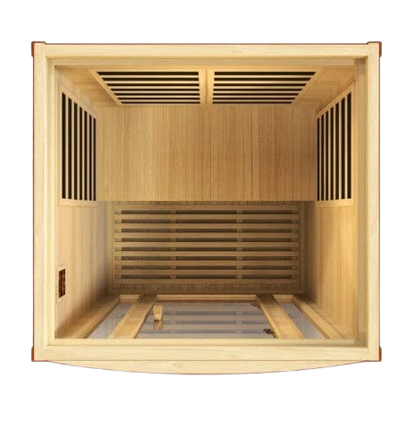 Overhead Interior View Of The Dynamic San Marino Elite 2-Person Ultra Low EMF FAR Infrared Indoor Sauna | DYN-6206-01 Elite