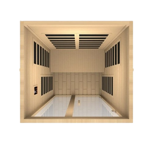 Overhead Interior View Of The Dynamic Santiago 2-Person Low EMF FAR Infrared Indoor Sauna | DYN-6209-01