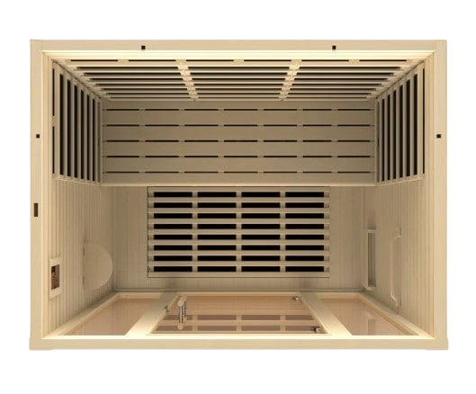 Overhead Interior View Of The Dynamic Vila 3-Person Ultra Low EMF FAR Infrared Indoor Sauna | DYN-6315-02