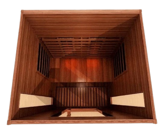 Overhead Interior View Of The Maxxus 2-Person Near Zero EMF Full Spectrum Indoor Infrared Sauna | MX-M206-01-FS CED