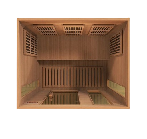 Overhead Interior View Of The Maxxus 3-Person Low EMF FAR Infrared Indoor Sauna | MX-K306-01-CED